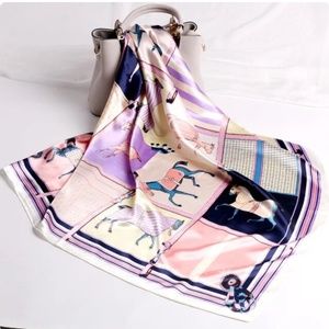 Grubify  Lightweight Fashion Silk Satin Large Square ilk Like Scarf